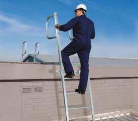 Requires minimal floor footprint. Simple to use by competent User does not require safety harness competency to use the system. No harness gear required. Easier to climb than a vertical ladder system.