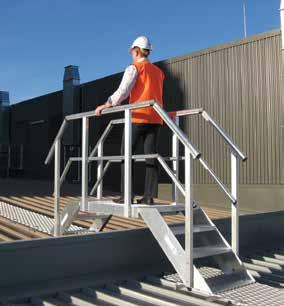 Warehouses, apartments, factories/ units etc. Safe and easy access for maintenance No fall protection harness gear required. Steps must not exceed 450mm in height.