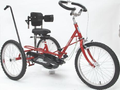 It has 24 wheels, a caliper brake with a parking brake mechanism and an option which allows the frame to be folded for transportation and storage.
