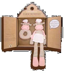 Your favorite Farm Buddy plush toy and rattle are inside.