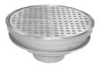 WLP2012 1100SS FLOOR DRAINS w/ ADJUSTABLE STRAINERS Type 304 cast stainless steel floor drain with flange, membrane clamping collar, seepage openings and satin finish stainless steel strainer with