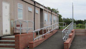 INTRODUCTION COMPOSITION, MANUFACTURE Handrails to ramps must comply to current building regulations. The Lockinex system complies and provides a robust, economical & practical solution.