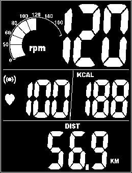 MODE SELECT Press the left hand key to select the SPEED, DIST, TIME or CLOCK at the bottom of the display. RESET/HEART RATE ALARM SELECT 1.