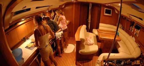 Sun Odyssey 49 6 guests in 3 cabins with private bathroom plus skipper cabin 3500-4900 euros per week, price including skipper. Cook on demand 900 euros per week.
