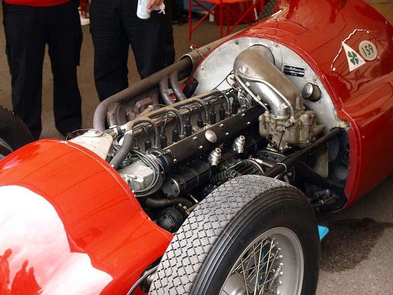 1947 1953 This Alfa Romeo 159 supercharged straight-8 engine of 1950s could produce up to 425 bhp This era used pre-war voiturette engine regulations, with 4.5 L atmospheric and 1.