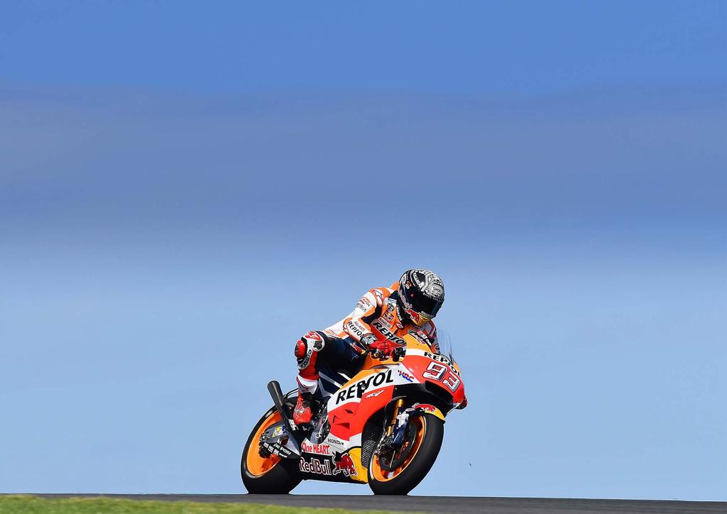 THE CHAMPION Having claimed three world championship titles from just four seasons in the premier class, Marc Marquez is unquestionably the man to beat in MotoGP.
