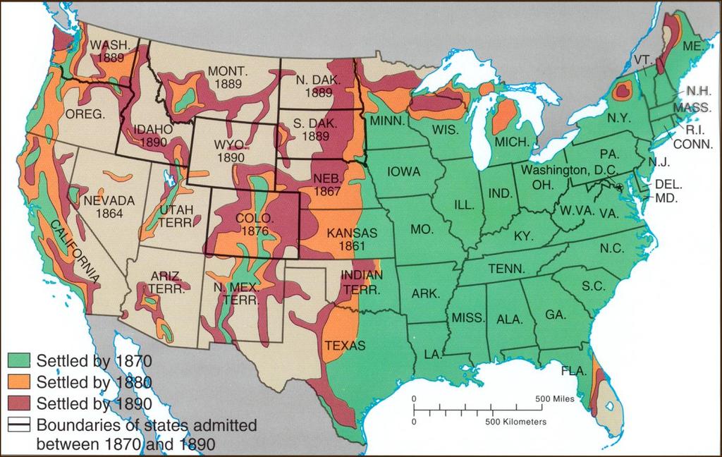 Whites consider Great Plains : Colorado Gold 1858 Railroads Rise of Mining Towns Virginia