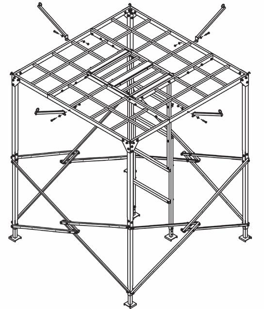 ASSEMBLY INSTRUCTIONS PAE 7 VANTAE POINT QUAD POD P 65 O 65 P O Q 12. Build Ladder by connecting both Ladder Frames O together using 2-M12x65mm Bolts.