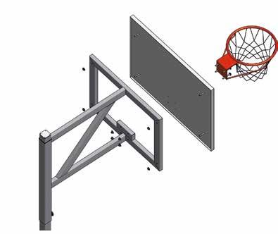 standard height Art.-no. 1140 Without outreach Art.-no. 1141 Outreach 1 m Backboard adjustable in height Art.