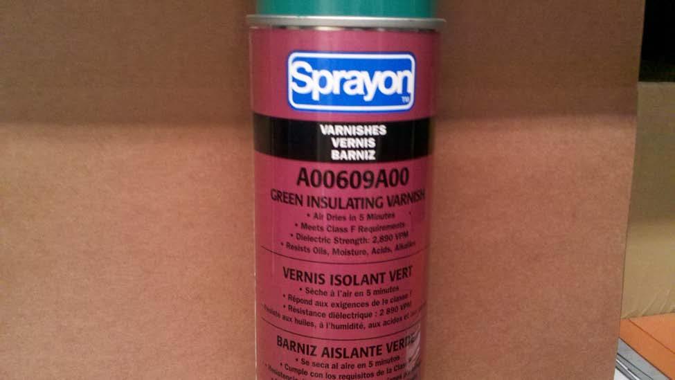 Chemical Name: A00609A00 Varnish Manufacturer: Sprayon Container