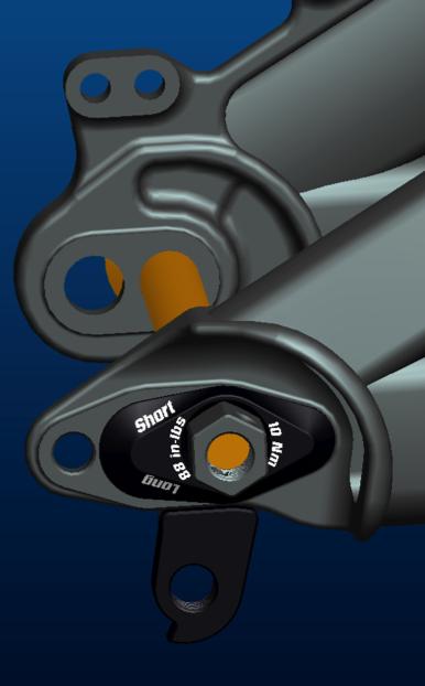 ADJUSTABLE DROP OUT SYSTEM CABLE ROUTING The Gambler offers the possibility to change the drop out hanger in case of damage, but you can also choose
