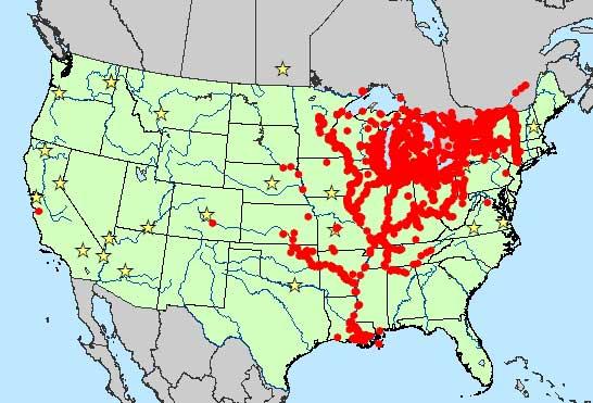 The Spread of Zebra Mussels The Spread of Wild Hogs As far north as south NJ