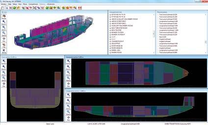 Design and utilization of internal geometry, that means for bulkheads, decks, tanks and compartments.
