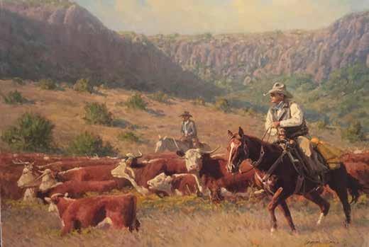 38 Western Canvas GiClee Living His Dream Limited Edition Signed Original Giclee Canvas Living His Dream donated to the Hereford Youth Foundation of America by Legendary western artist, Wayne Baize,