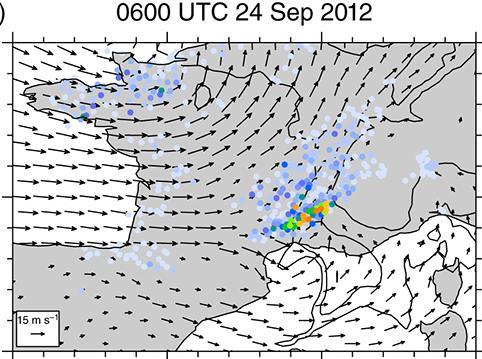 upstream of IOP6 HPE Convective line on 24 September >70mm/6h over the Cévennes 184mm over northeastern Italy