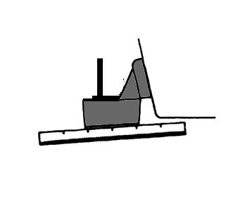 At the desired mounting location, position the template so the arrow at the bottom is aligned with the bottom edge of the vessel making certain that the template is parallel to the waterline of the