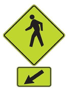 important at school crossings, mid block crossings, and unsignalized locations with high pedestrian volume. 10.5.4.1 Standard Signs Pedestrian signs should be placed according to MMUTCD standards.