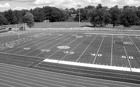 On lower campus, Robert E. Thorn Field is home to the College s football and track and field teams. The College installed CSTurf at Robert E. Thorn Field. CSTurf is a synthetic playing surface that features polyethylene LSR grass fibers and a rubber infill system.