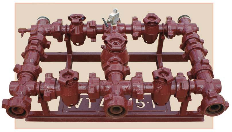 CHOKE MANIFOLD Product Description: 15,000 psi Choke Manifold During the testing and flowback process a choke manifold is used to reduce the pressure of the well and control the well stream flow.