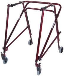 Sturdy, yet lightweight aluminium frame is available in attractive bright colours Tool free height adjustment to suit various users