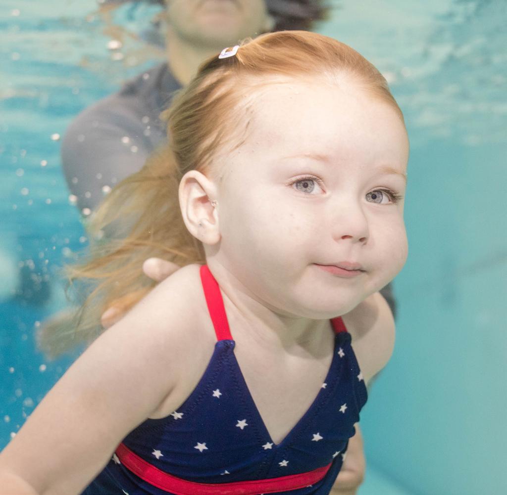 Establish underwater comfort, relaxed back float (assisted), Introduce roll from front to back float. 16 MONTHS- 36 MONTHS Cuttlefish II NO PREREQUISITES: Parents accompany their child in the water.