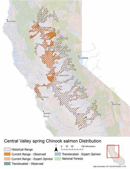 7 Populations of Central Valley spring-run Chinook plummeted during the drought (2012-2016), primarily as a result of high pre-spawn mortality of over-summering adults and eggs associated with