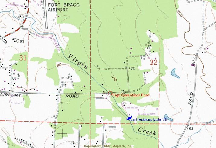 Site #12: Virgin Creek/Airport Road; Coastal Ranking: #24 = Low Priority Location: County Map #2G23. T19N, R17W, Section 32. Culvert Type: Circular CSP. Dimensions: Diameter = 5.0 Length: 38.