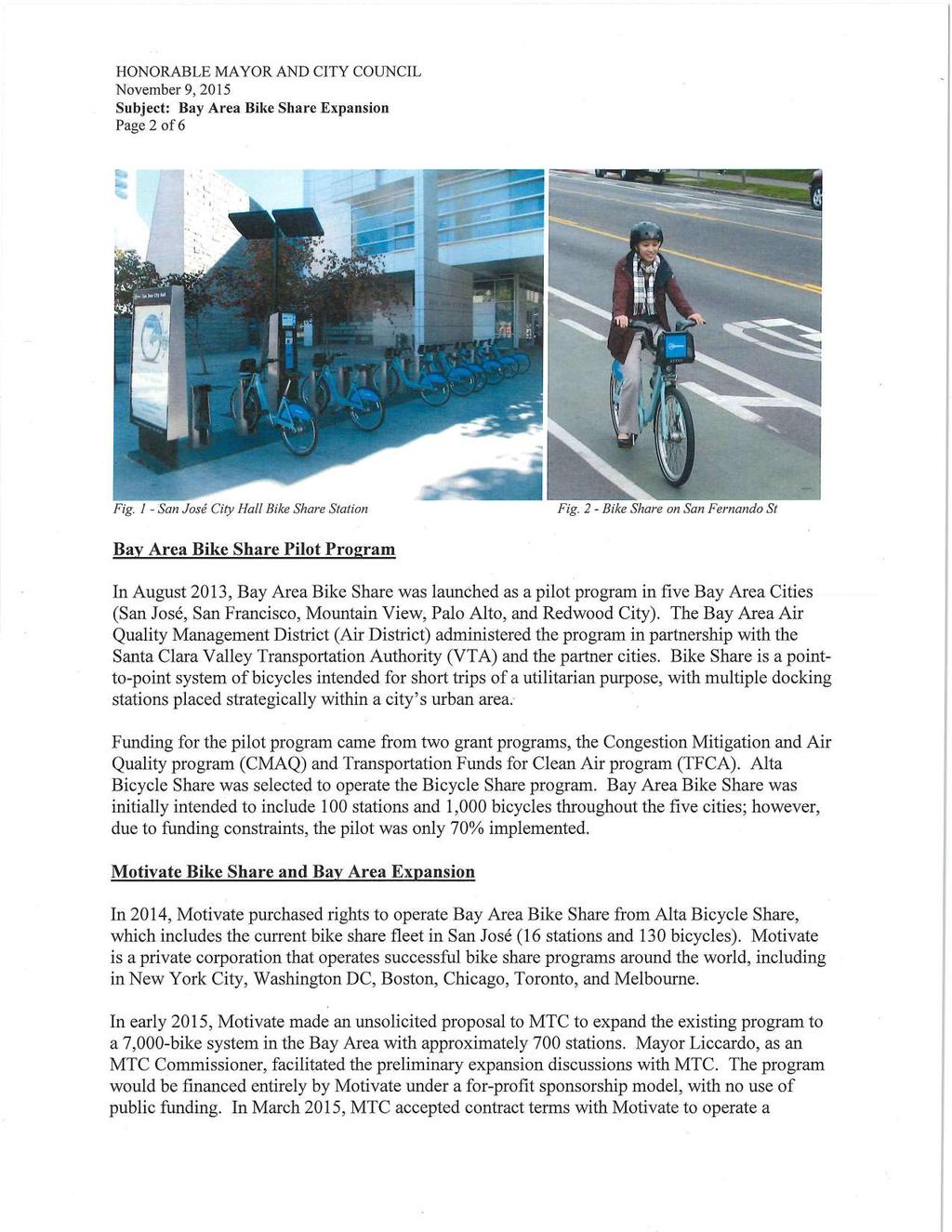 Page 2 of 6 Fig. 1 - San Jose City Hall Bike Share Station Fig.