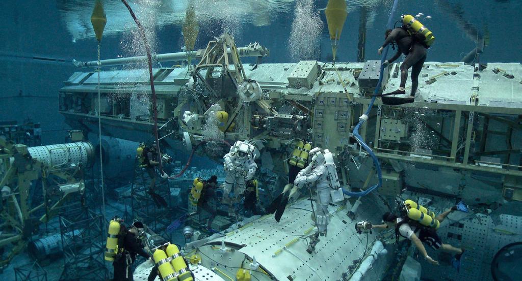 Buoyancy Activity Continued: Neutral Buoyancy Challenge For space walks, astronauts train underwater in the giant indoor pool of NASA s Neutral Buoyancy Laboratory.