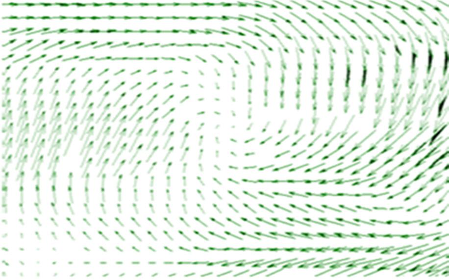 3.0 RESULTS AND DISCUSSION Based on images obtained using PIV and FLUENT on a clean wing, as illustrated in Figure 3(a) and Figure 3(b), it can be seen that the vortex developed are moving in a