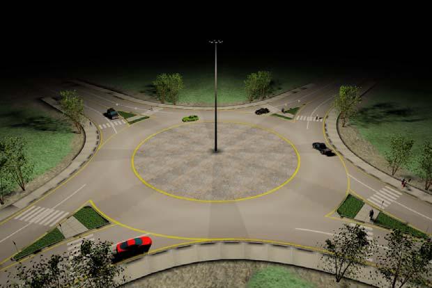 The contrast values for the pedestrians were considerably higher for the roundabout with approach