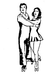 OPEN FOXTROT Outside or Tango Position: Partners face in the same direction, one skating forward while the