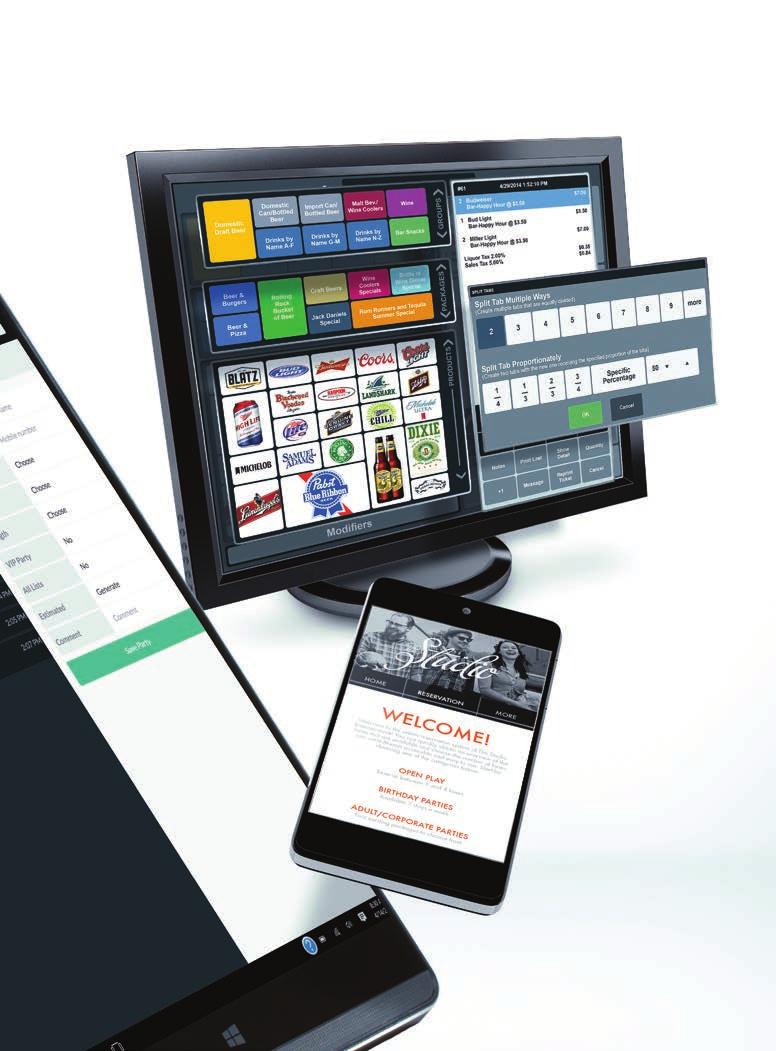SIMPLE, CUSTOMIZABLE OPERATION SCREENS PROVIDE EASY TAB MANAGEMENT, COMPREHENSIVE REPORTING ACROSS THE CENTER, AND ENHANCED F&B MANAGEMENT.