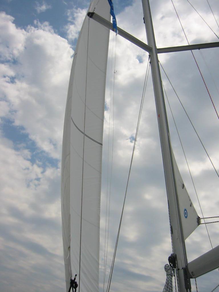 This position will keep the foot of the sail quite tight, flattening the