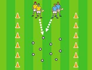Introduce a football for the players to clash on Zig-Zag Clash Pairs run through the