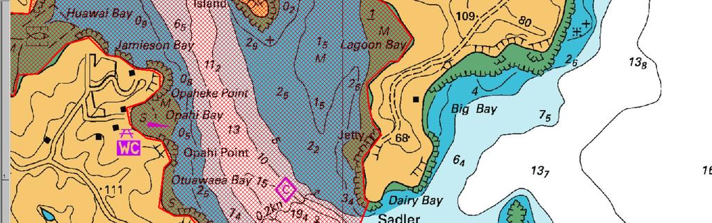 Kawau That area of Kawau Bay and the connecting bays and harbours contained within lines drawn