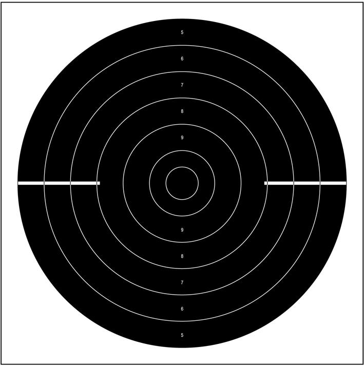 fs 3 4 8 4 6 8 6 1 112.4mm 14.4mm 6.3.2.4 2 Meter Rapid Fire Pistol Target (for the 2 m Rapid Fire Pistol event and the Rapid Fire stages of the 2 m Center Fire and 2 m Pistol events): 10 ring 100 mm (±0.