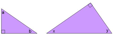 In the figure below, a and y are congruent. Determine if the two triangles are similar. A. The triangles are not similar to each other. B. The triangles are similar by SSS. C.