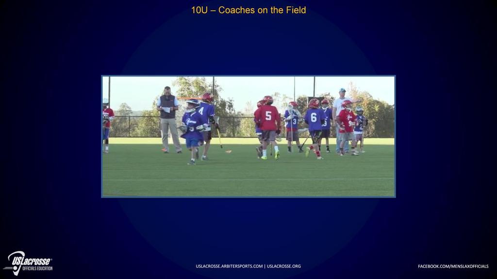 2.1.3 Each team may have one coach roaming the field to instruct ALL the players in the game and serve as officials.