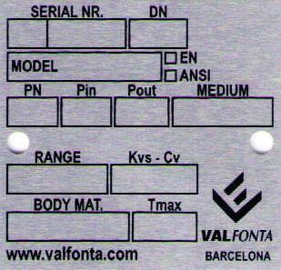 VALFONTA WILL NEEDS THIS NUMBER FOR SPARE PARTS OR COMMENTS RESPECT OF THIS VALVE.