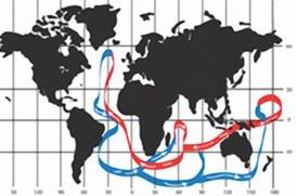 In addition to circulating energy through the atmosphere, wind also influences ocean circulation. As wind blows along the surface of oceans, some surface water moves along with it.