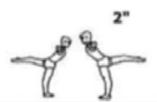 Level 5 Men s Group ID = B1 ID = I1 DV = 0.4 All walk on mat, standing shoulder to shoulder facing judges; salute with right arms. Base 1 lies on back, bending knees, feet on floor, arms extended up.