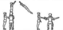 ID = B2 Base 1 lies on back with legs straight to support base 2 at small of back. Top does tuck hold on base 1 s straight arms.