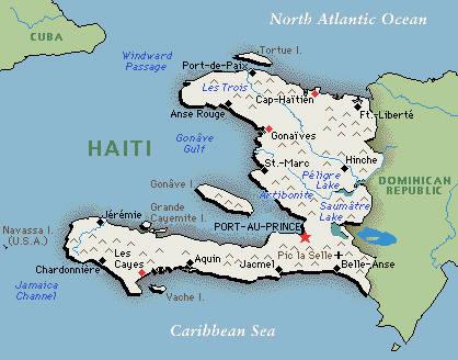 CORAL REEFS IN HAITI Haiti is located on the island of Hispaniola in the waters of the Caribbean Sea and the Atlantic Ocean. The waters along the coast of Haiti are sprinkled with coral reefs.