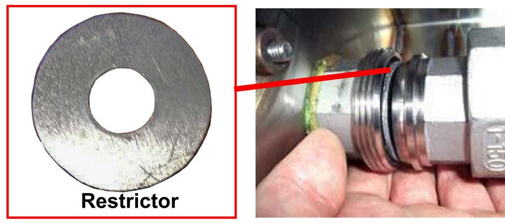 The orifice restrictor is in the middle. Remove the restrictor.