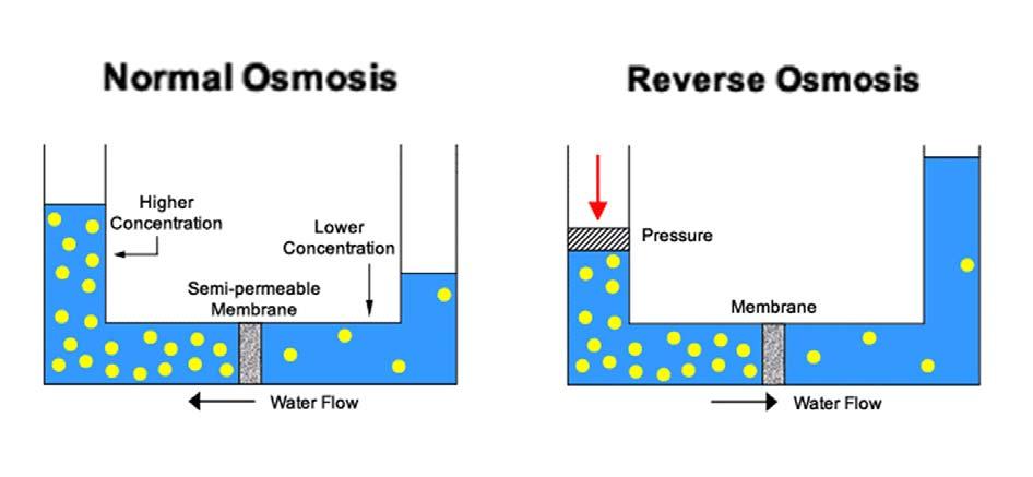 Factors affecting R.O. membrane performance Effect of pressure Feedwater pressure affects both the water flux and salt rejection of RO membranes.