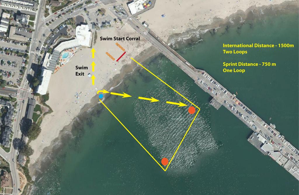 COURSE DESCRIPTIONS AND INFORMATION Swim Course Map There will be an entry corral at the start of the swim. You will enter the corral over the timing mat. You must start with your designated wave.