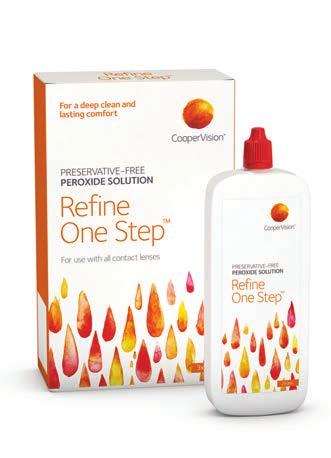 Refine One Step Lens Care Peroxide Refine One Step solution Preservative-free, peroxide solution with a built-in lubricant.
