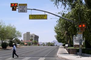 3. Choosing Between a Pedestrian Traffic Signal or HAWK Beacons Pedestrian traffic signals may be considered for application at high volume pedestrian crossings based on engineering judgment.