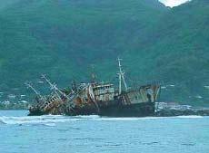 EXECUTIVE SUMMARY Figure 6. Two grounded fishing vessels in Pago Pago Harbor, American Samoa (Photo: James Hoff). of the total worldwide trade in marine aquarium fishes.